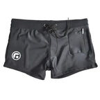 Herren Badehose mit Reißverschlusstasche Badeshorts Boxershorts Square Leg Mesh-Futter Boardshorts Badeschuhe