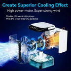 Compact Air Conditioning 3-Speed Personal Air Cooler 900ml Water Tank 7-Color Mood Light For Bedroom Desk Office