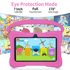 7-Zoll Kinder-Tablet Android 13 Quad Core 4GB RAM 64GB ROM 4000mAh WiFi Bluetooth Kindergeschenk Kindersoftware mit Silikonhülle