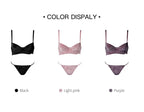 Hot Sale V-shape Underwire Ribbed Women Bra and Briefs Set Polyamide Women Underwear Sets Push-up Bra and Thongs Set