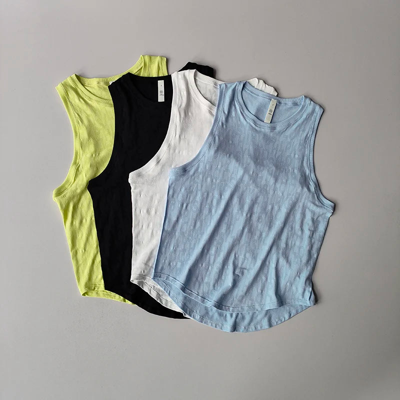 Neue ärmellose Pilates-Sportbluse für Damen, sommerliche, dünne Weste, Fitness, schnelltrocknende, ärmellose Yoga-Shirts, Oberteil, lockerer Anzug