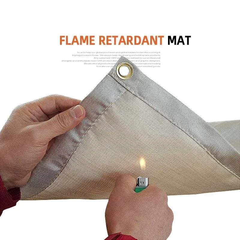 Neue Outdoor-Camping feuerfeste Matte Picknick Barbecue Isolationsmatte flammhemmend Hochtemperatur-Feuerdecke Fiberglasmatte