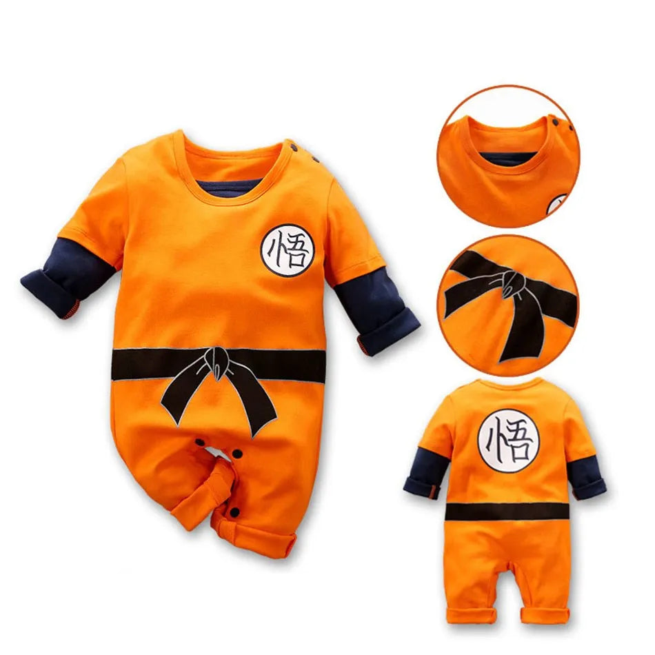 Anime Kleidung Baby Vegeta Strampler Neugeborene Kuririn Roshi Trainingsoutfit Säuglinge Kinder Halloween Cartoon Cosplay Kostüm Overall