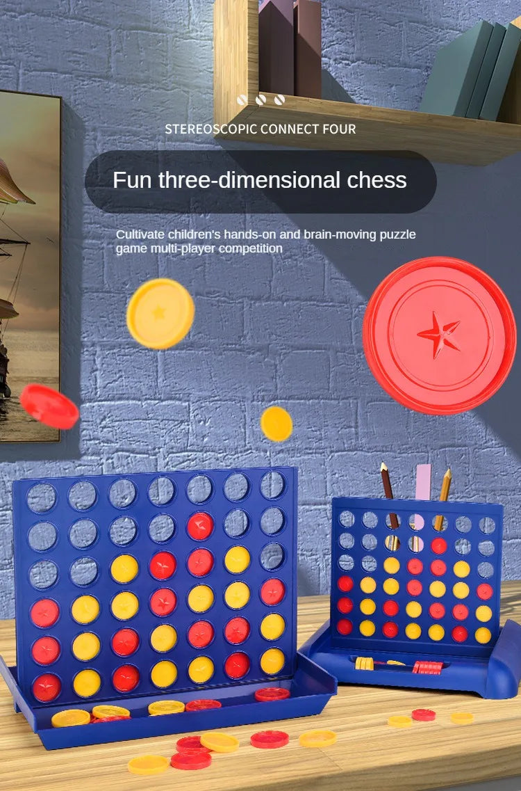 Vier-Gewinnt-Bingo-Schach-Verbindungs-Klassiker-Familienbrettspiel-Spielzeug-Spaß-Lernspielzeug für Kinder-Unterhaltungsspiel