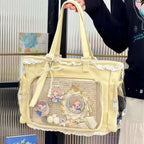 Neue Y2K Süße Japanische Ita Bag Lolita Mädchen Transparente Umhängetasche Große Kapazität Umhängetasche Lässige Tasche DIY Display Handtaschen