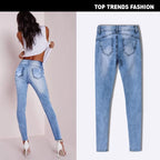 Sommer Stil Low Waist Hellblau Patchwork Skinny Tights Damen Bleistift Jeans Hoher Stretch Sexy Push Up Denim Damen Fashion Jeans