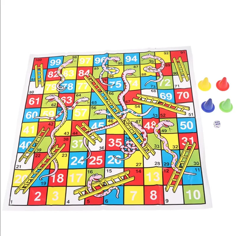 Schach Schlange Leiter Flug 38cm/14.96Zoll Pädagogisches Kinderspielzeug Interessantes Brettspiel Set Tragbares Flugschach Brettspiel