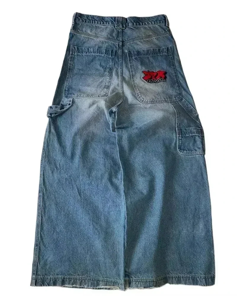 Amerikanische Y2K 2025 Neue weite Baggy Black Jeans Oversized Damen Street Casual Joker Denim-Hose Paar-Jeans Vintage Streetwear