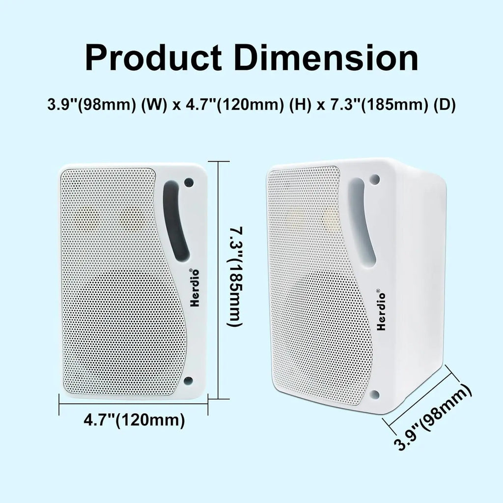 Herdio 3.5'' 2 STÜCK Passive Outdoor-Lautsprecher, kabelgebunden, wasserdicht, 200W, 3-Wege, hochwertige montierbare Wandlautsprecher mit überragendem Klang