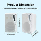 Herdio 3.5'' 2 STÜCK Passive Outdoor-Lautsprecher, kabelgebunden, wasserdicht, 200W, 3-Wege, hochwertige montierbare Wandlautsprecher mit überragendem Klang