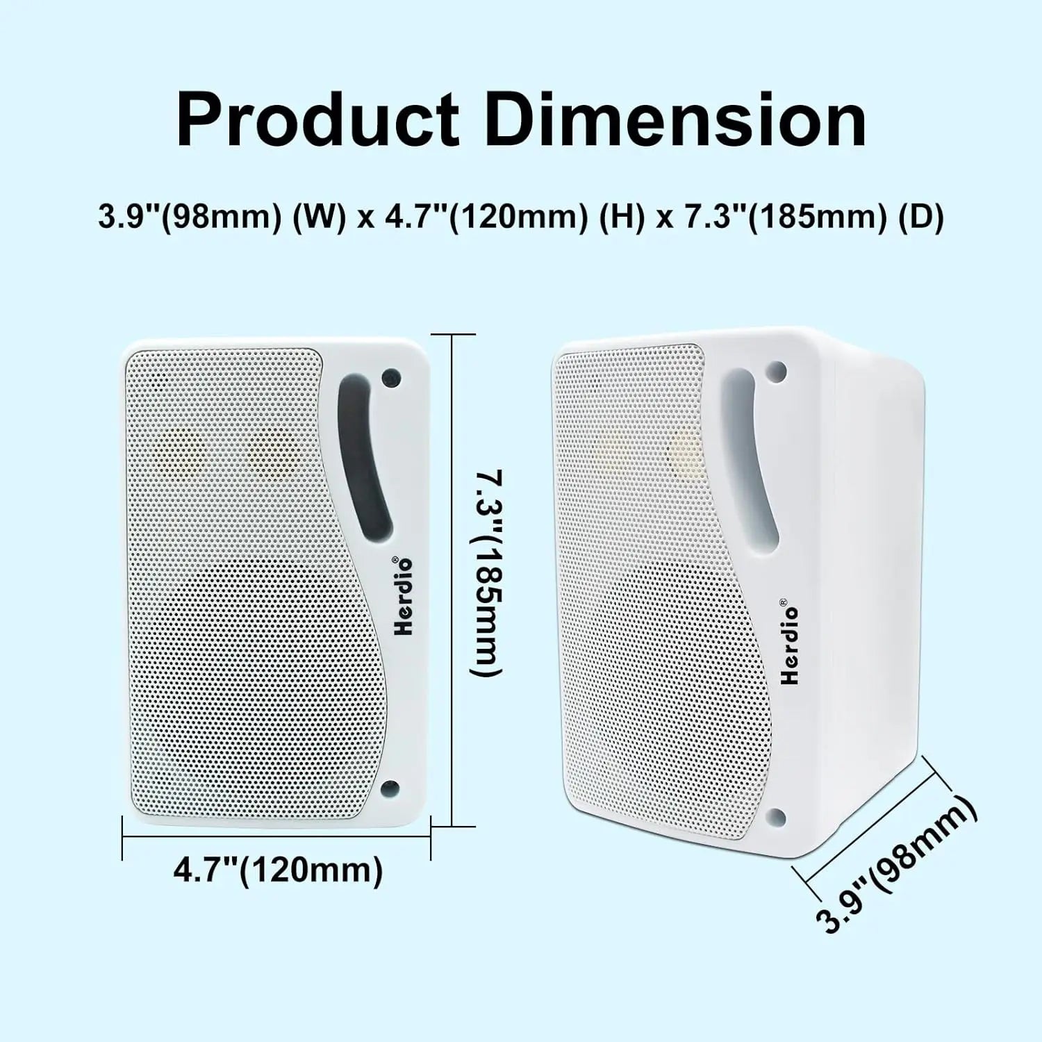 Herdio 3.5'' 2 STÜCK Passive Outdoor-Lautsprecher, kabelgebunden, wasserdicht, 200W, 3-Wege, hochwertige montierbare Wandlautsprecher mit überragendem Klang