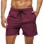 Escatch 2026 Sommer Herren-Badebekleidung Einfarbig Multicolor Polyester-Netzfutter Seitliche Reißverschlusstasche Maillot De Bain Homme Sportshorts