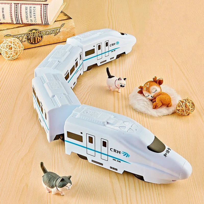 Spielzeug-Elektrozug "Bullet Train" – Batteriebetriebene Aktionslokomotive, Hochgeschwindigkeitsfahrzeug mit Zuggeräusch und Licht, Geschenk für Kinder