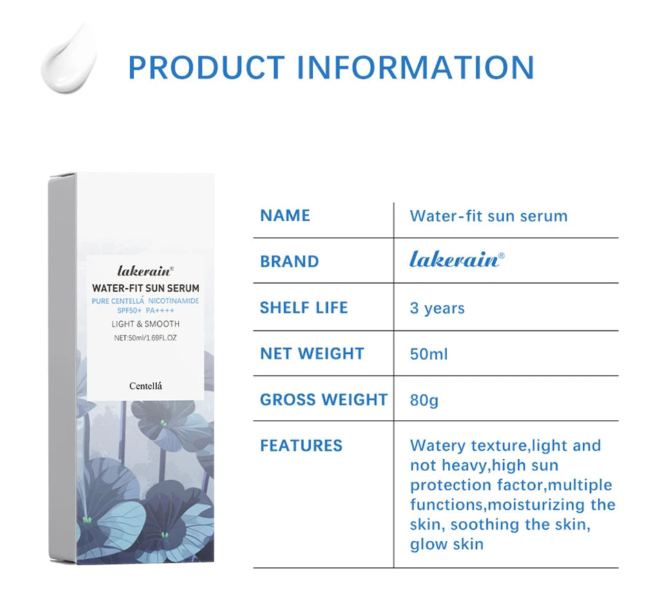 50ml Sunscreen Cream Moisturizing Soften Skin Lighweight Non-sticky Natural Radiance High Sun Protection Facial Skincare