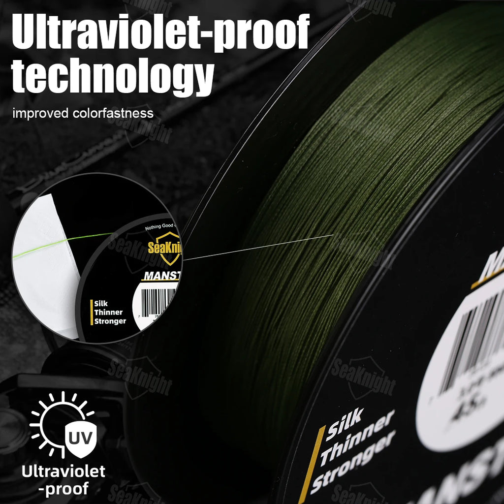 SeaKnight Brand W8 II Serie 500M 8-fach geflochtene Angelschnur aus PE, fortschrittliche geflochtene PE-Schnur, UV-beständige Salzwasser-Schutzbeschichtung