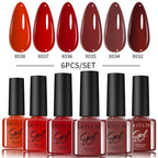 LILYCUTE 6PCS Gel-Nagellack-Set Sommer Neon Nagellack-Gel-Kits für DIY Nagel Semi-Permanenter UV-Lampe Gellack Nagellack-Set