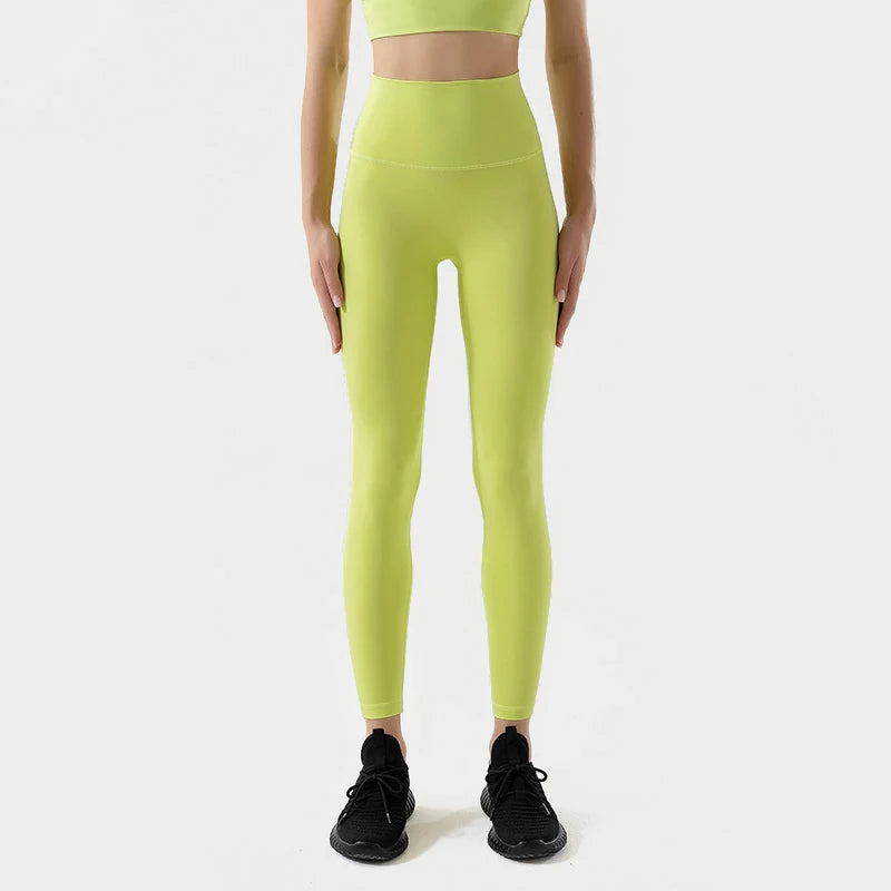 SOISOU Nylon Yogahosen Gym Leggings Damen Mädchen Fitness Weiche Strumpfhosen Hohe Taille Elastisch Atmungsaktiv Keine T-Linie Sporthosen