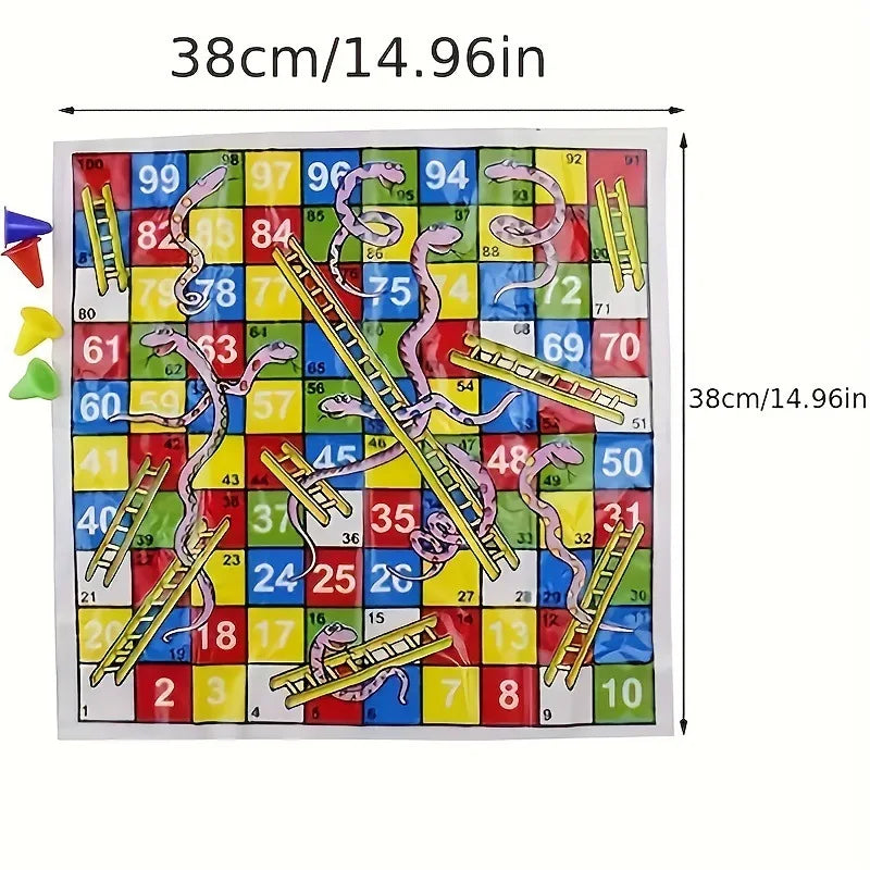 Schach Schlange Leiter Flug 38cm/14.96Zoll Pädagogisches Kinderspielzeug Interessantes Brettspiel Set Tragbares Flugschach Brettspiel