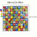 Schach Schlange Leiter Flug 38cm/14.96Zoll Pädagogisches Kinderspielzeug Interessantes Brettspiel Set Tragbares Flugschach Brettspiel