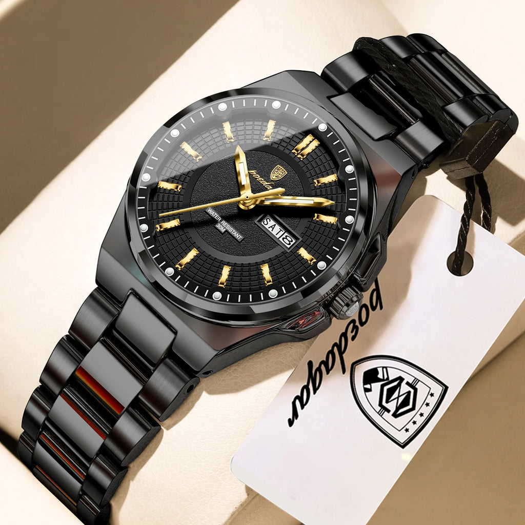 POEDAGAR Fashion Damen-Armbanduhr, Top Elegant, Woche, Datum, Damen-Uhr, Quarz, Edelstahl, Leuchtend, Wasserdicht, Damenuhren, Reloj