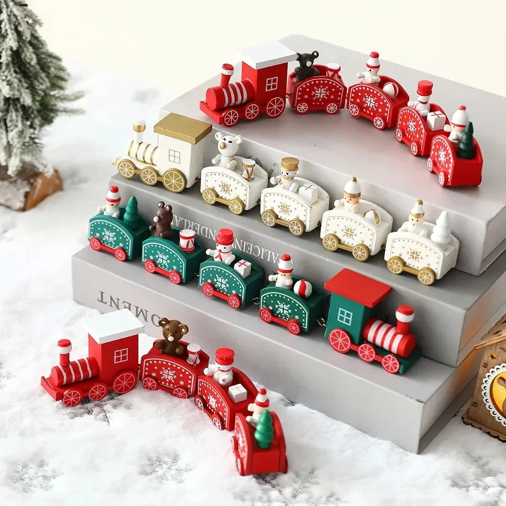 Weihnachten Kunststoffe Zug Spielzeug Mini Zug Deko-Set für Weihnachtsfeier Weihnachtszug Ornament Lustiges Geschenk Heimdekoration
