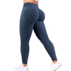 Nahtlose Damen-Yogahose mit festem Bund, dreifachem Bund, sexy, hüfthebend, enge Sporthose, Fitness-Trainings-Yogahose