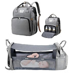 3-in-1-Wickeltaschen-Rucksack, faltbares Babybett, wasserdichte Reisetasche mit USB-Ladefunktion, Wickeltaschen-Rucksack mit Wickelbett, 3 Typen