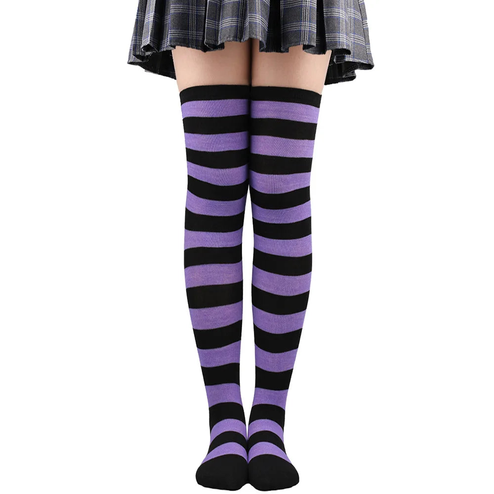 Farbige gestreifte Strümpfe Japanische Overknee-Socken Mode Frauen Warmhalten Socken Sexy Schlanke Lange Socken Strumpfwaren JK Cosplay Lolita Y2k