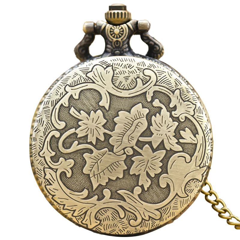 Retro Charm Neutral Handsome Fashion Dragon Carving Quartz Pocket Watch Steampunk Men's and Women's Necklace Pendant Gift