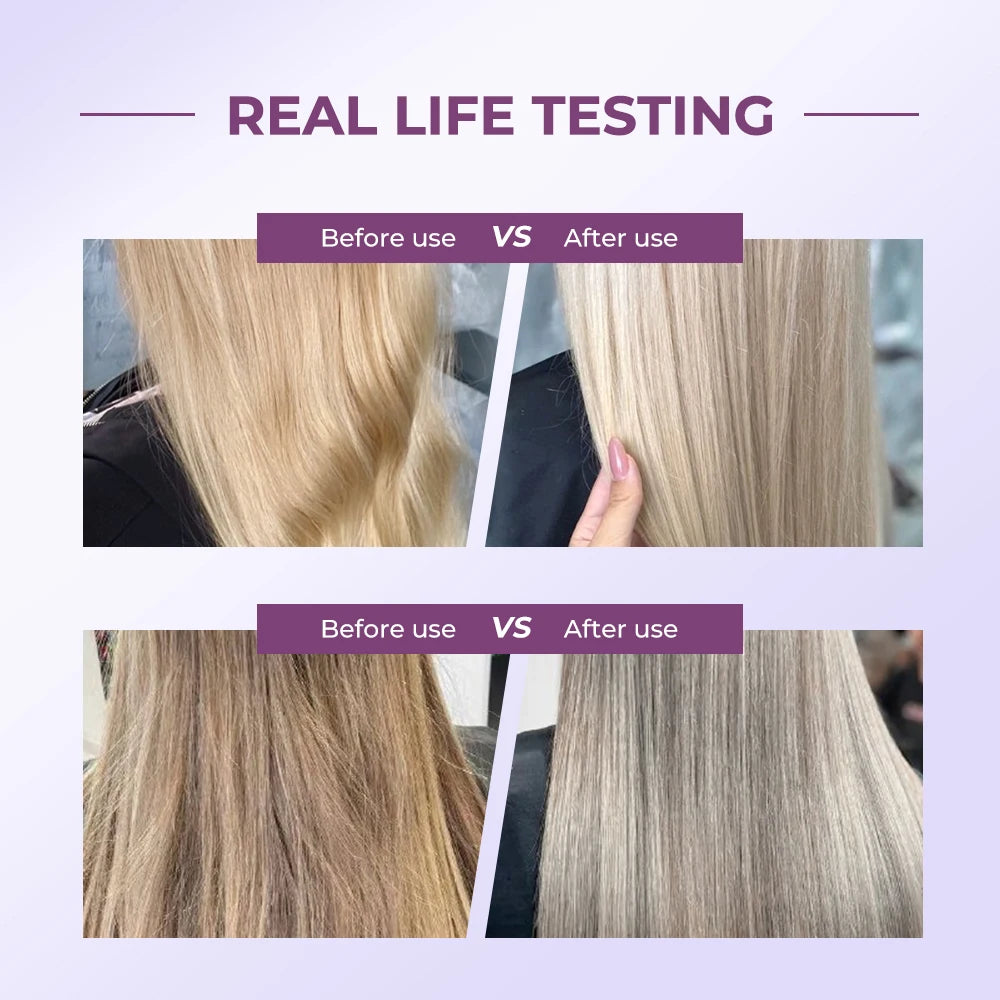 Karseell Lila Haarmaske 100ml/500ml Professionell neutralisiert Gelbstich für blondes, silbernes, graues und gesträhntes Haar