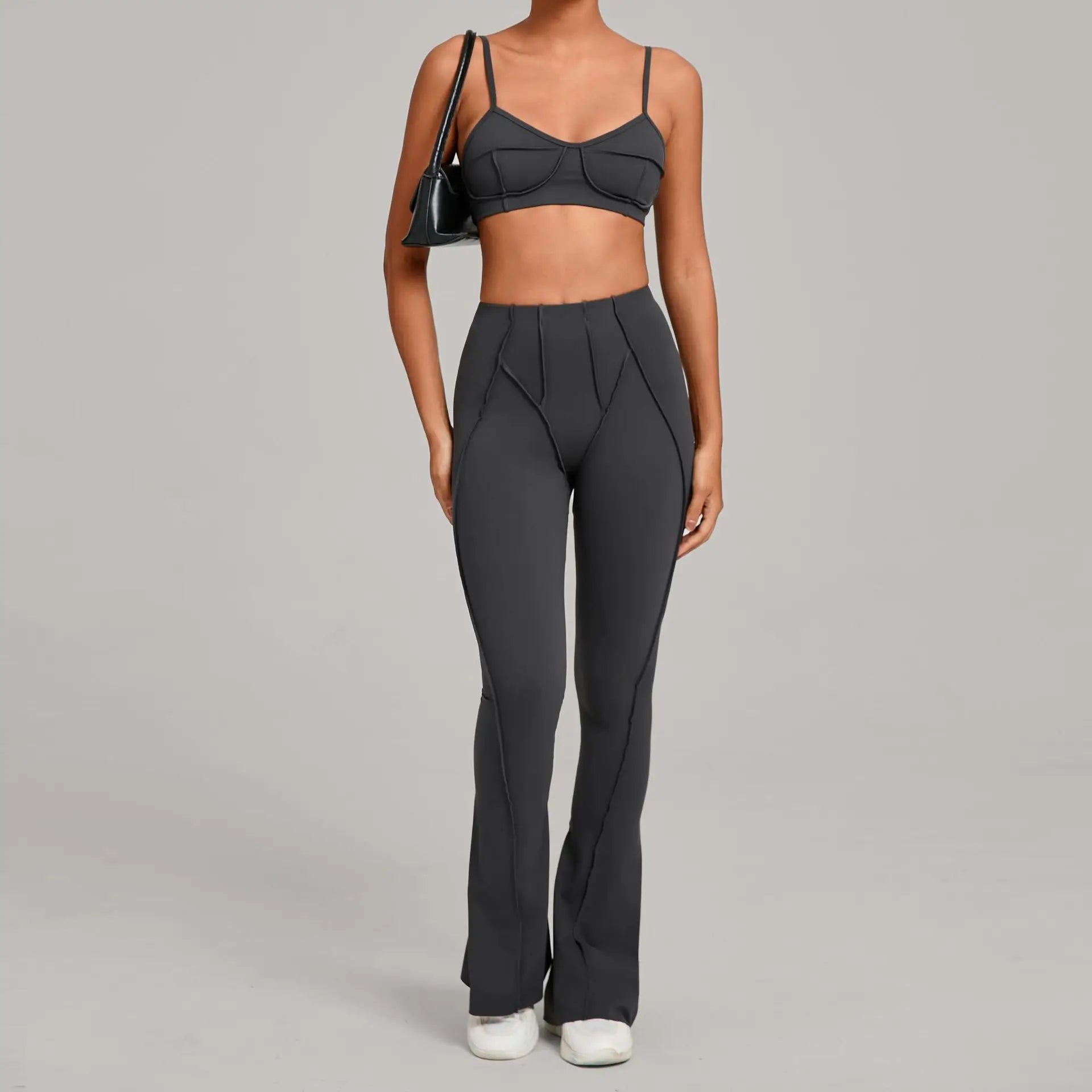 Nahtlose Yoga-Sets Sport-Fitness Hochbund-Hüfthebe-Formhose Rückenfreier BH-Anzug Workout-Gym-Leggings-Sets für Damen