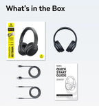 Baseus BH1 Lite Kabellose Kopfhörer Bluetooth 6.0 ENC Klare Anrufe Super Bass Hit Kopfhörer 80 Stunden Spielzeit Over-Ear Headset