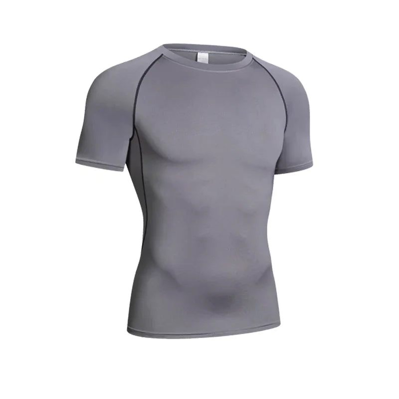 Herren Kompressions-Langarmshirt Schwarz Fitness-T-Shirt Männer Laufen Schnelltrocknend Gym-Top Sonnenschutz Sport-Baselayer