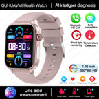 2025 Neue KI-Diagnose Blutfette Harnsäure Körperzusammensetzung Test Smartwatch für Herren EKG+PPG Bluetooth Anruf Gesundheits-Smartwatch