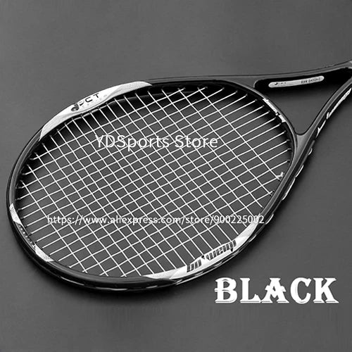 Hochwertiger Tennisschläger aus Carbon-Aluminiumlegierung, besaitet, für Erwachsene, 4-1/4 Zoll Griffstärke, inklusive Schlägertasche, für Herren und Damen