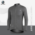 XINTOWN Herren Langarm-Radtrikot, Rennbekleidung für Frühling/Sommer, Export-Fahrradbekleidung, einfarbiges Langarm-Oberteil