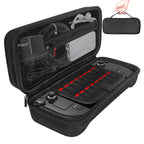 Aufbewahrungsbox für Steam Deck OLED Konsole mit Tragegriff, stoßfeste Hartschalen-EVA-Tasche mit Reißverschluss und Netztasche für Kabel und Ladegerät