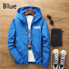 Maßgeschneiderte Reise-Team Zipperjacke, Kapuzen-Unisex-UV-beständige, wasserdichte Jacke für Herren und Damen, Oberbekleidung, Frühling, Sommer,