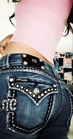 Low Waist Diamond Stickerei Slim Fit Harajuku Style Denim Jeans Trendige Streetwear für Hot Girls Cross-Border Mode