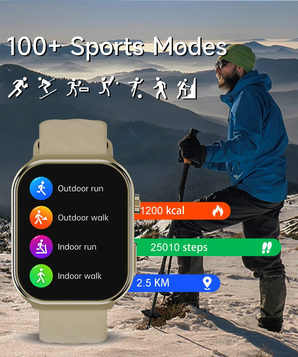 LIGE 2026 Neue KI-Gesundheitsdiagnose Smartwatch Blutfett Harnsäure Bluetooth-Anruf Blutdruck Gesundheits-Smartwatch Herren Damen