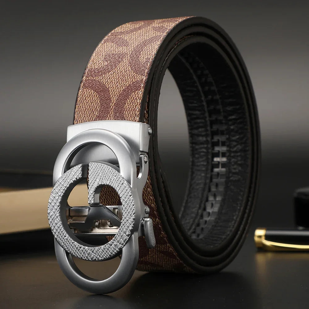 New luxury brand men's leather belt, 3.4 cm width, high-quality belt for women, women's belt design