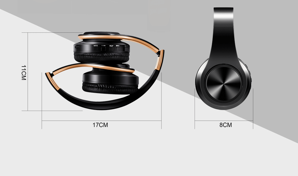 HIFI Stereo Kopfhörer Bluetooth Headset Musikkopfhörer FM und Unterstützung SD-Karte mit Mikrofon für Mobile Xiaomi Iphone Samsung Tablet