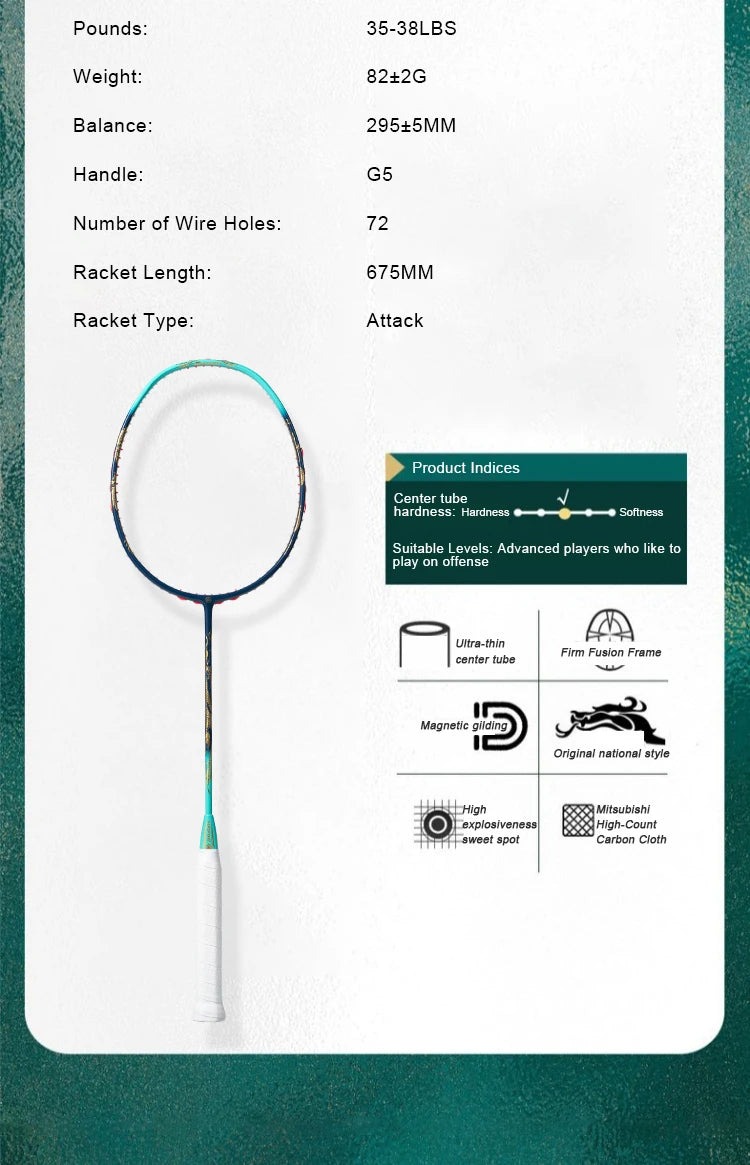 ALP QY2.0 Pro 4U 85g 100% Carbonfaser + Titanlegierung Badmintonschläger Ultraleichte Sportausrüstung Schläger Badmintontraining