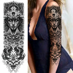 Kompass Roboterarm Temporäre Tattoos Ärmel für Männer Frauen Realistische Gefälschte Totenkopf Engel Ganzarm Tattoos Maori Totem Tattoo Aufkleber