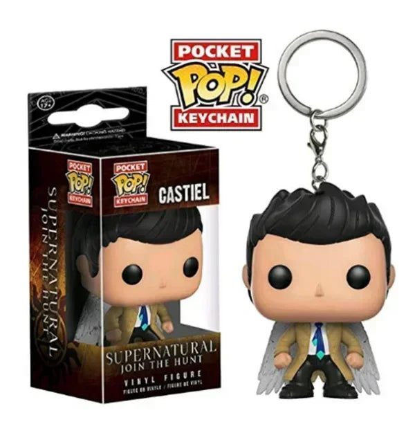 FUNKO POP Supernatural Neue Figur Castiel mit Flügel Sam SCHLÜSSELANHÄNGER Spielzeug Vinylfigur Sammlung Pocket Schlüsselkette Spielzeuge