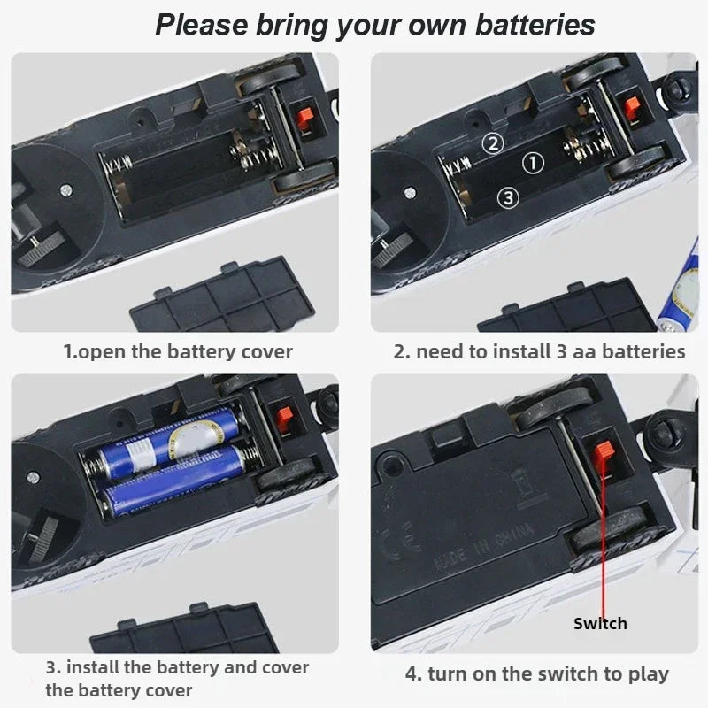 Spielzeug-Elektrozug "Bullet Train" – Batteriebetriebene Aktionslokomotive, Hochgeschwindigkeitsfahrzeug mit Zuggeräusch und Licht, Geschenk für Kinder