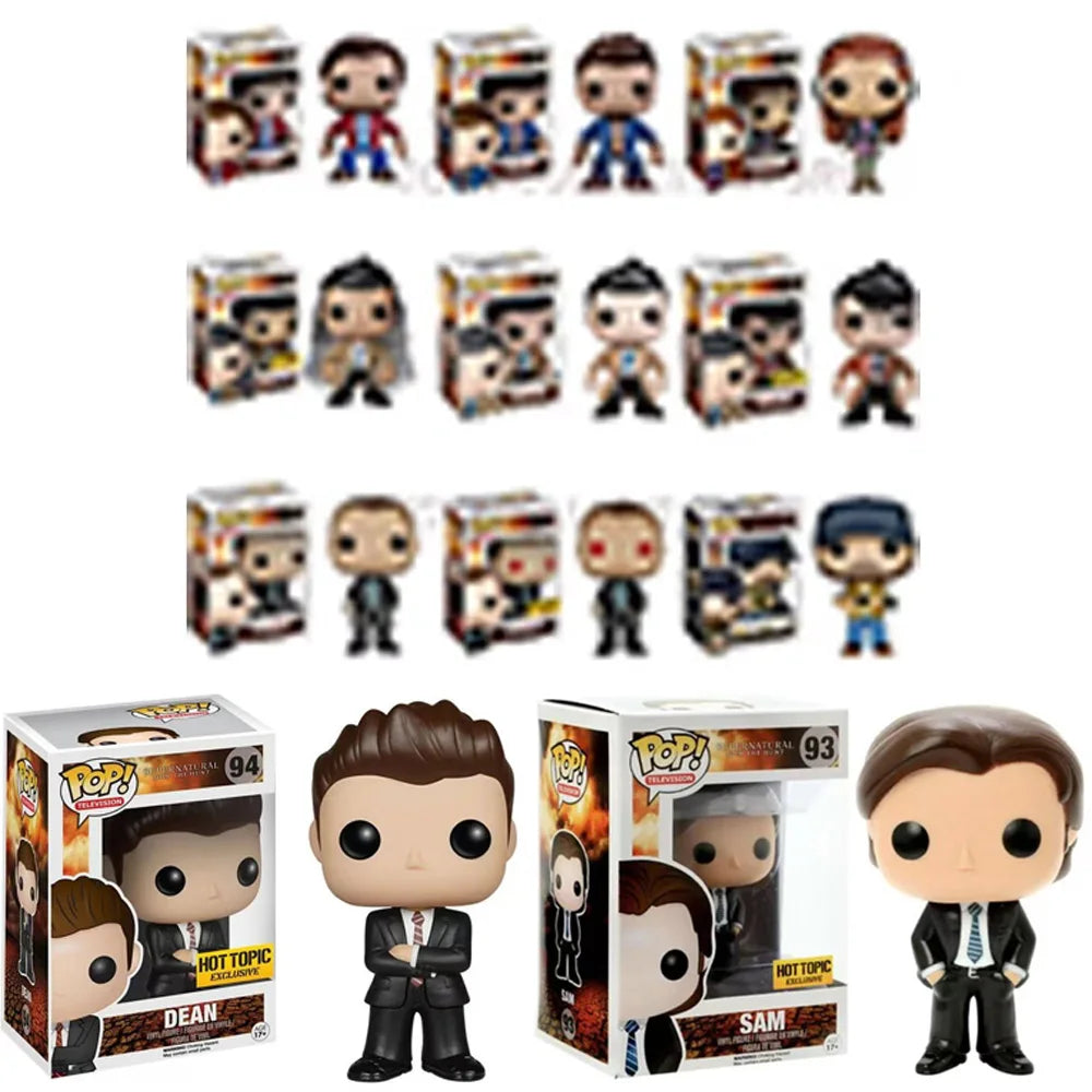 Funko Pop Supernatural Sam #93 Dean #94 Castiel #95 Charlie Crowley Bobby Singer Actionfigur Spielzeug POP-SPN Vinyl-Puppe Kindergeschenk
