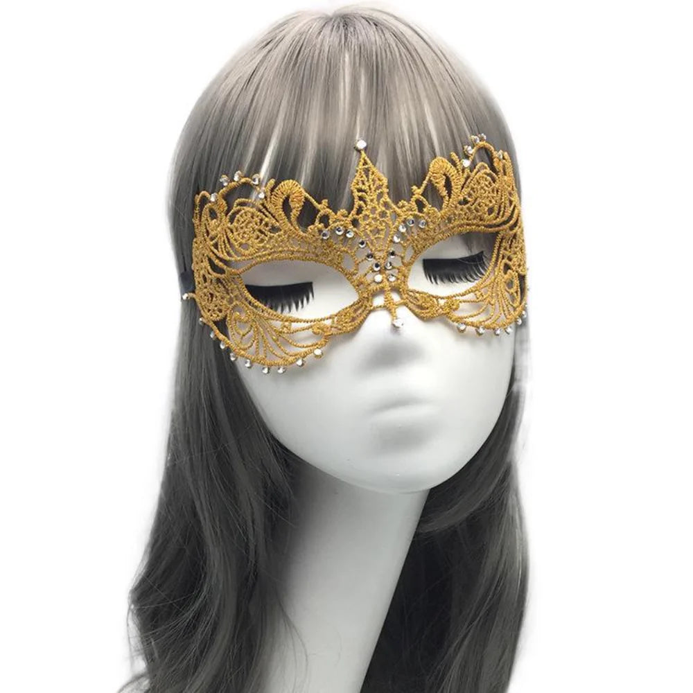 Neue Damen Hollow Lace Gesichtsmaske Maskerade Sexy Cosplay Abschlussball Party Requisiten Kostüm Maske Nachtclub Halloween Schwarze Augenmaske