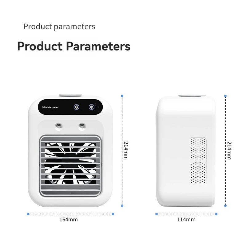 Kabelloser Klimaanlagen-Mini-Ventilator, tragbarer Luftkühler, 500 ml Eiswassersprühbefeuchter für den Heimgebrauch, Klimaanlagen-Nebelventilator, USB