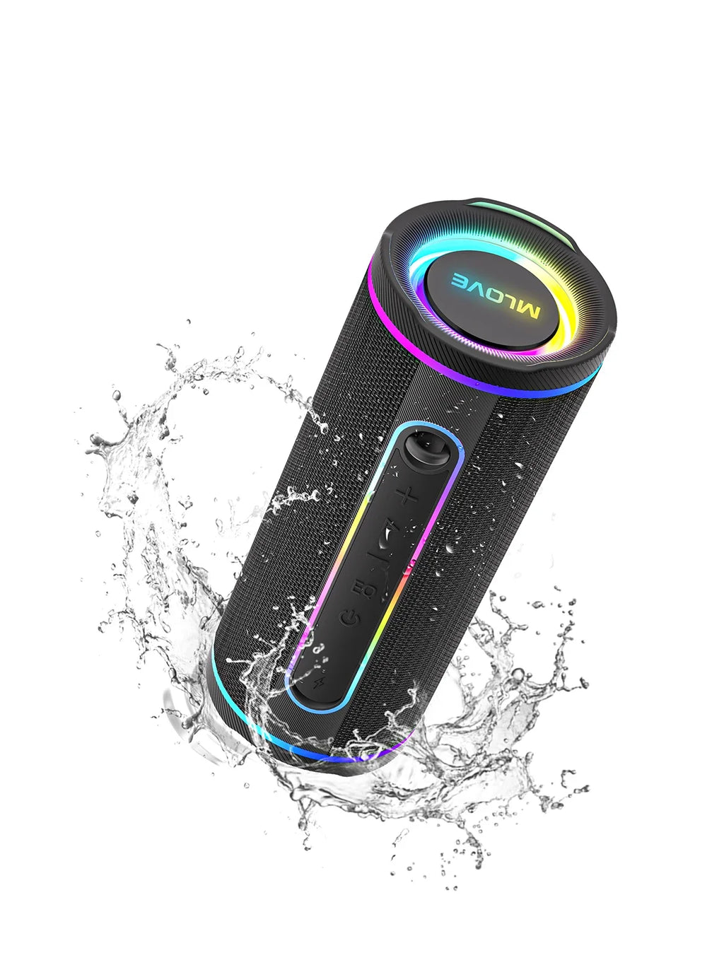 MLOVE E80 Tragbarer Bluetooth-Lautsprecher – Leistungsstarker Dual-Sound, farbenfrohe RGB-Beleuchtung, vollständig wasserdicht (IPX7), TWS-fähig